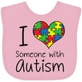 thumbnail image 3 of Inktastic I Heart Someone with Autism Boys or Girls Baby Bib, 3 of 4