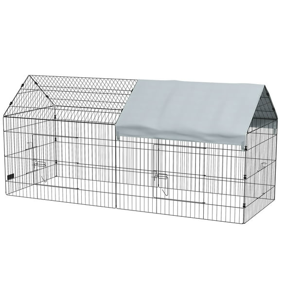 CoSoTower Cage pour Petits Animaux de 87 Pouces, avec Toit, Usage Intérieur/extérieur, pour Poules, Lapins, Chinchillas, Argent
