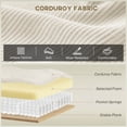 thumbnail image 4 of HOMCOM 86" 3 Seater Sofa, Corduroy Couch with Spring Cushion, Beige, 4 of 10