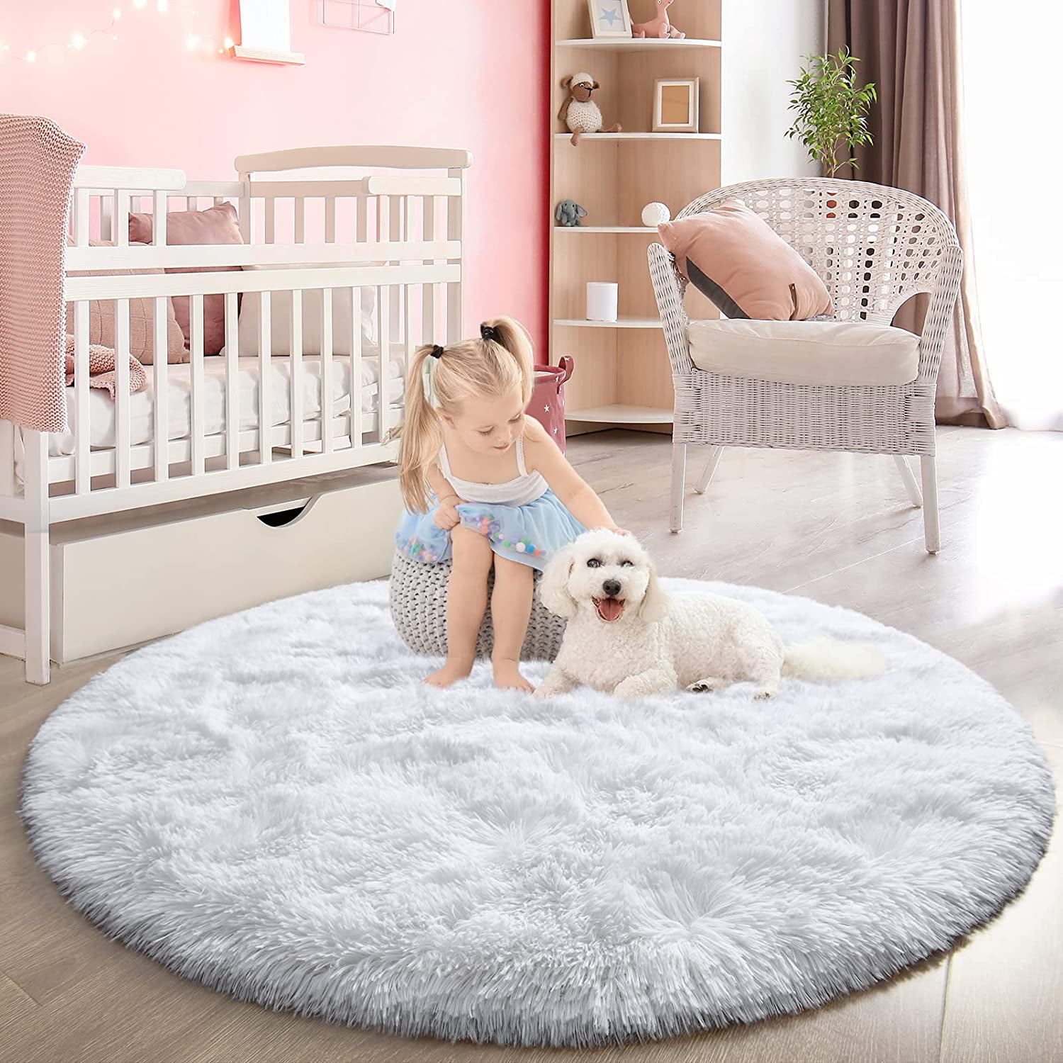 Round rugs for store baby girl nursery