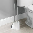 thumbnail image 3 of iDesign Floor Toilet Bowl Brush and Plunger Set for Bathroom, White/Brushed Stainless Steel, 3 of 5