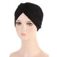 thumbnail image 1 of 1Pc Women‘S Pure Color Turban Hat Chemotherapy Cap Stretch Head Wrap Hat Hedging Cap, 1 of 7
