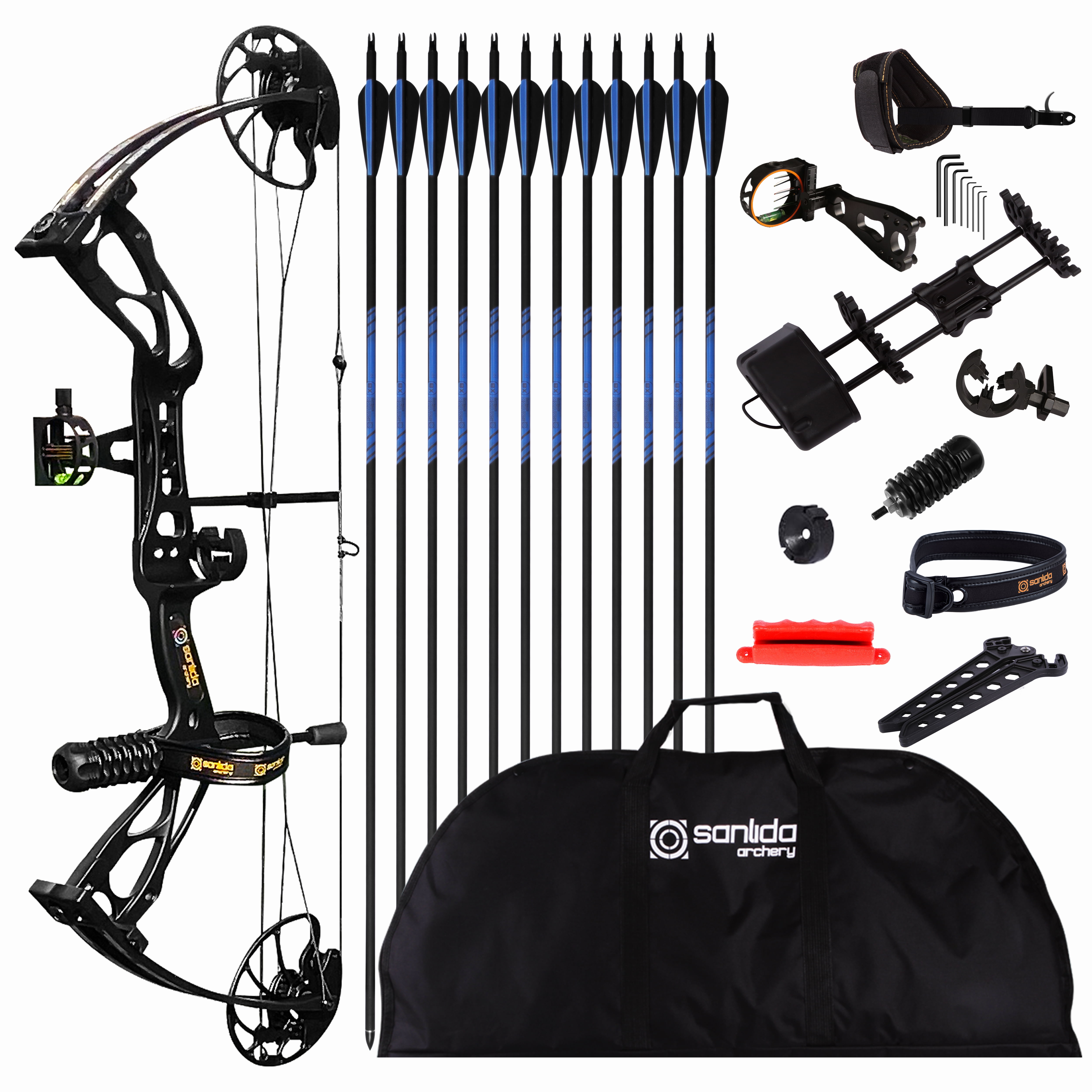 Sanlida Archery Dragon X8 Hunting Compound Bow and Arrows Kit for