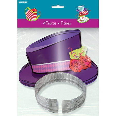 Alice in Wonderland Tea Party Top Hat Tiaras, 4ct