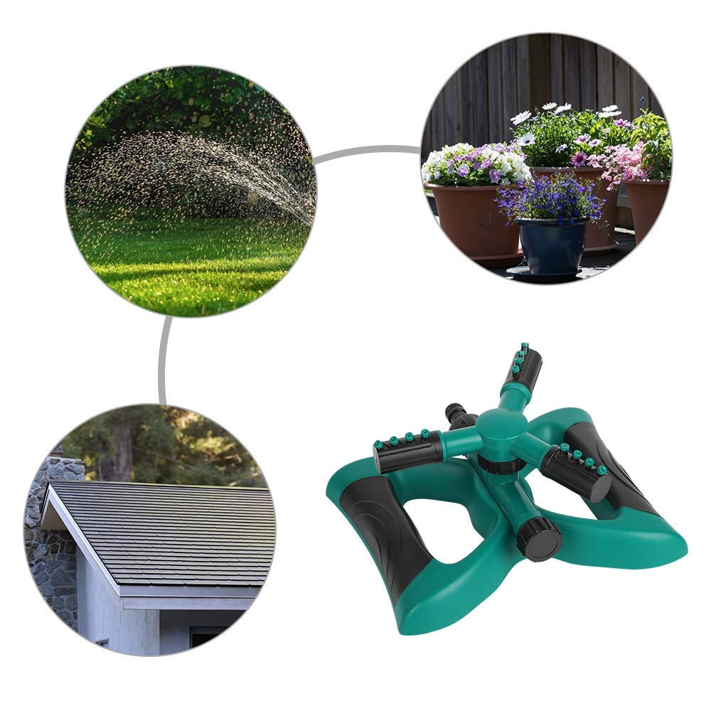 NEX 360 Rotating Lawn Sprinkler- Adjustable Lawn Irrigation System With Three Arm Sprinkler, 12 Built-in Spray Nozzles (NE-PL07-10)