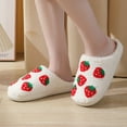 thumbnail image 6 of Lovskoo 2024 Fuzzy Slippers for Women Cozy Curly Flat Slide Strawberry Slippers Comfy Soft Non-Slip Keep Warm House Shoes Indoor and Outdoor, Warm Gift White, 6 of 6
