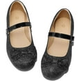 thumbnail image 5 of Kushyshoo Girl's Black Glitter Ballet Flats Soft Mary Jane Dress Party Shoes Non-Slip 2M, 5 of 6