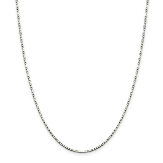 Solid 925 Sterling Silver 1.5mm 8 Sided Diamond-Cut Box Chain Necklace 16"