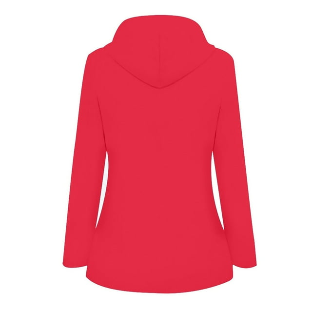 FAVIPT Manteaux Légers pour Femmes à Manches Longues, Vestes Unies à Cordon, Fermeture Éclair Complète, Imperméables, Protection Solaire, Imperméables avec Capuchons 2025 Rouge,G