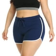thumbnail image 2 of HDE Blue Plus Size Yoga Shorts for Women Athletic Workout Bottoms Size 1X, 2 of 5