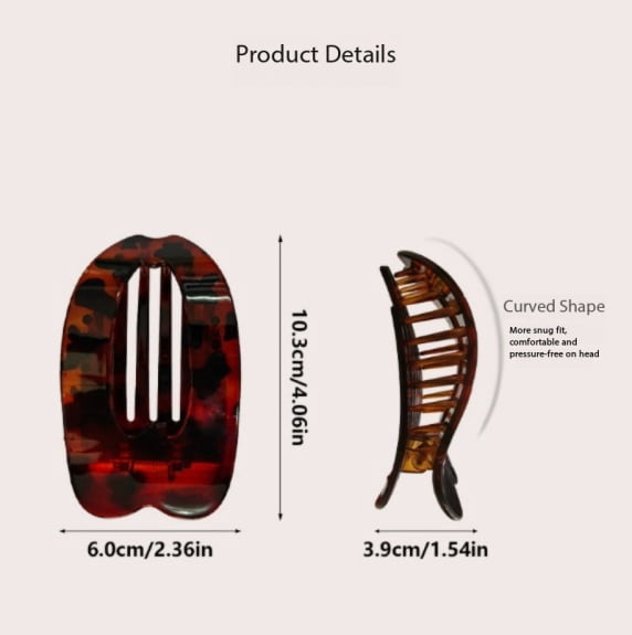 Set of 4 Abalone-Shaped Shark Clips - Strong Grip for Thick Hair, Elegant Design for Everyday Use