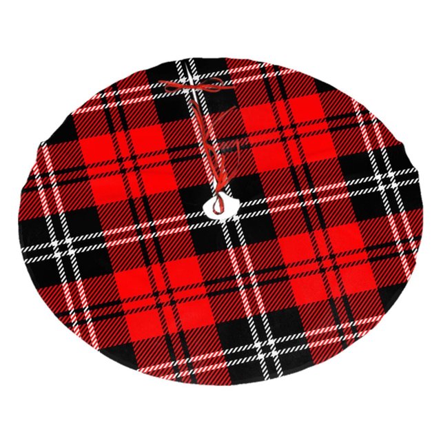 Falda para árbol de Navidad con diseño de cuadros escoceses, suave y divertida, con diseño de jaula escocesa, decoración navideña de granja de 48"