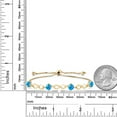 thumbnail image 2 of Gem Stone King 2.00 Ct Round Cabochon Blue Simulated Opal 18K Yellow Gold Plated Silver Keren Hanan Women Adjustable Infinity Tennis Bracelet, 2 of 3
