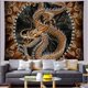 thumbnail image 4 of Tapiz de dragón de fantasía, película de dibujos animados, dragón psicodélico bohemio, arte antiguo, colgante de pared, felpa corta, sala de estar, dormitorio, impresión digital, 4 of 5