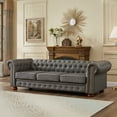 thumbnail image 2 of Noodeniya Chesterfield Sofa with Rolled Arms, Upholstered Sofa Padded Seat, Button Tufted Sofa with Nailhead Trim and Backrest, Dark Gray, 2 of 14