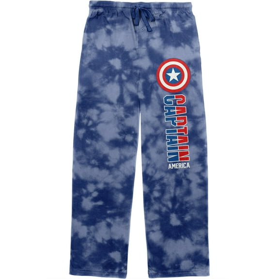 Captain America Men's Blue and White Cloud Sleep Pajama Pants-S