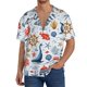 thumbnail image 1 of Fotbe Watercolor Nautical Camisa Estampada de Manga Corta para Hombre, Casual de Verano, Estilo Playero, Sin Arrugas-Small, 1 of 5