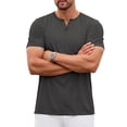 thumbnail image 4 of GENTS BLISS Henley Men Shirts Short Sleeve T shirts for Men V Neck Casual Men Shirts, 4 of 8