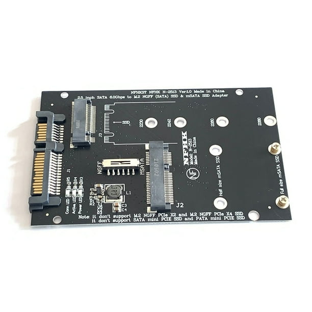 Btafrte 2 en 1 PC Riser M.2 MSATA SSD A SATA 7 15Pin Tarjeta Adaptadora 2 5 Pulgadas