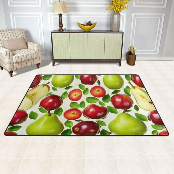 Apples and Pears Area Floor Mats 36" x 24" Soft Non-Slip Large Rugs Nursery Memory Foam Carpets Living Room Doormat for Bedroom Dinning Decor