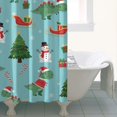 thumbnail image 4 of Blue Christmas Dinosaurs Snowmen Pattern Shower Curtain 36"x72" ,Bathroom Decorative Shower Curtains Set with 12 Hooks,Modern Waterproof Washable Shower Curtain, 4 of 6