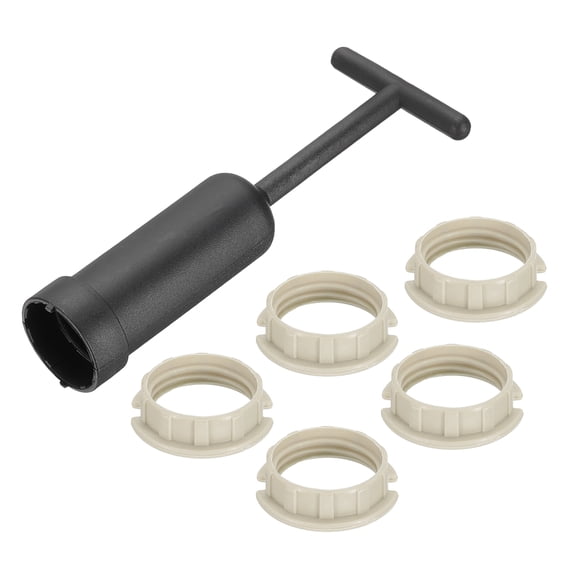 Uxcell G9 Light Socket Rings Kit, 5 Plastic Replacement with Removal Tool, 127mm White