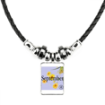 thumbnail image 1 of margarita de septiembre collar a mano colgante de cuerda de cuero Unbranded M, 1 of 3