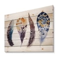 thumbnail image 2 of Designart 'Colourful Boho Feather Set On White VIII' Bohemian & Eclectic Print on Natural Pine Wood, 2 of 5