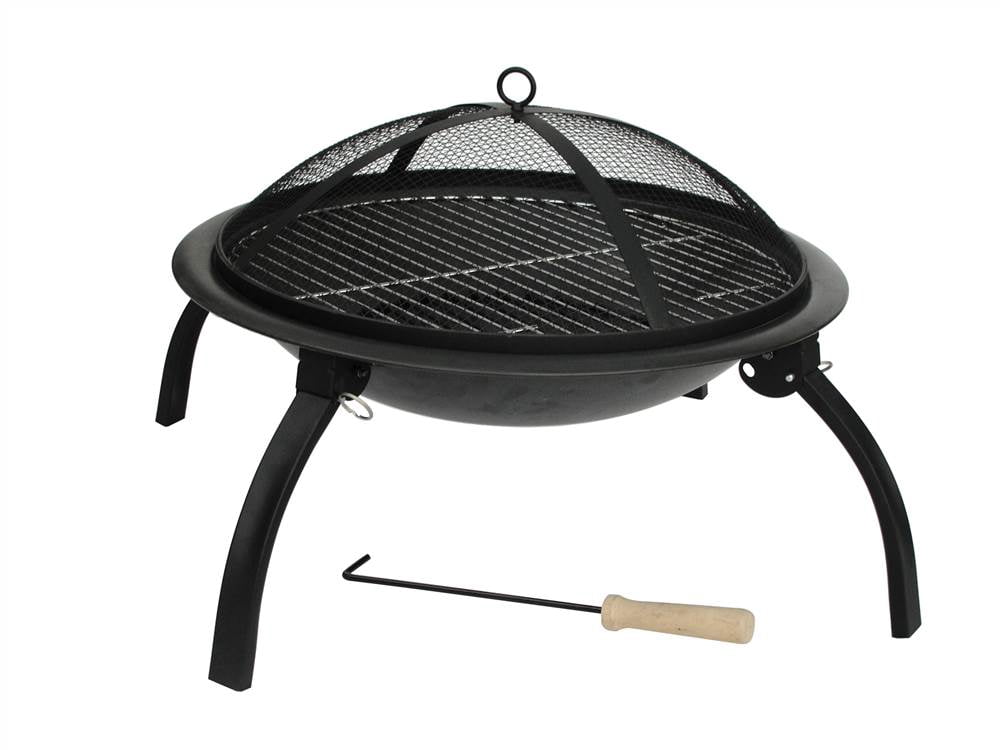 24 In Folding Fire Pit Outdoor Heating Spark Screen Replacement