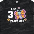 thumbnail image 4 of Inktastic I Am 3 Years Old Cute Smiling Butterfly with Flowers Girls Toddler T-Shirt, 4 of 5