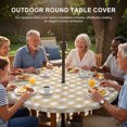 thumbnail image 3 of Round Outdoor Tablecloth with Umbrella Hole and Zipper, Orange Farmhouse Check Tablecloth with Elastic Waterproof, Buffalo Plaid Boho Vintage Rustic Patio Table Covers for 45" - 54" Pool Tables, 3 of 9