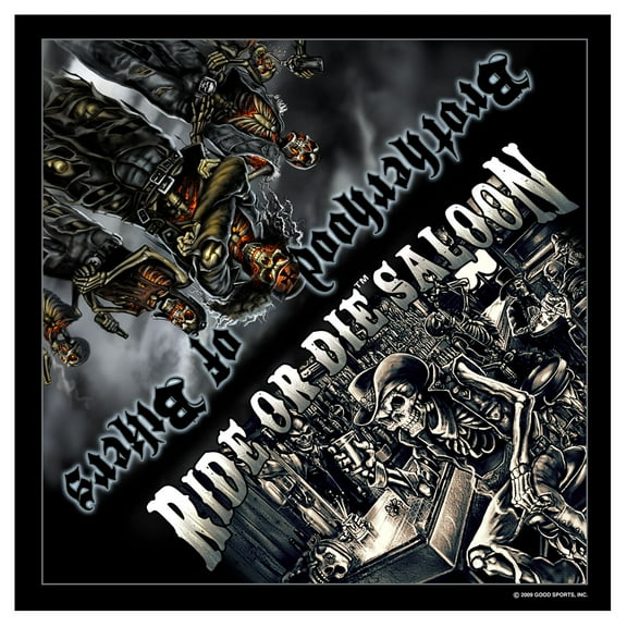 Hot Leathers BAB1047 Ride Or Die Saloon Bandana 21X21