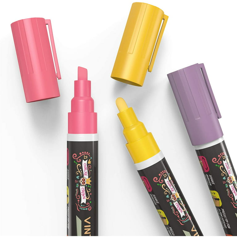 TEVILIK Chalkboard Markers for Kids - 6mm 8 Colors Erasable Dry Erase  Markers, Washable & Bold Color Neon Chalk Pens for School Chalkboards  Signs