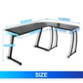 thumbnail image 2 of CZMDZH  L-Shaped Home Office Desk with Round Corner Computer Desk Gaming Writing PC Laptop Workstation with Solid Steel Frame Desktop,Curved, 2 of 7