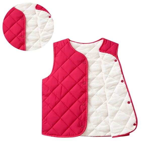 Kids Boys Girls Puffer Vest Kids Winter Vest Light Weight Down Vest with Button Down Windproof Down Jacket Sleeveless Kids Winter Jacket 5-6 Years
