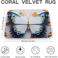 3D Butterfly Flower Bath Rugs for Bathroom,Non Slip Flannel Shower Mat