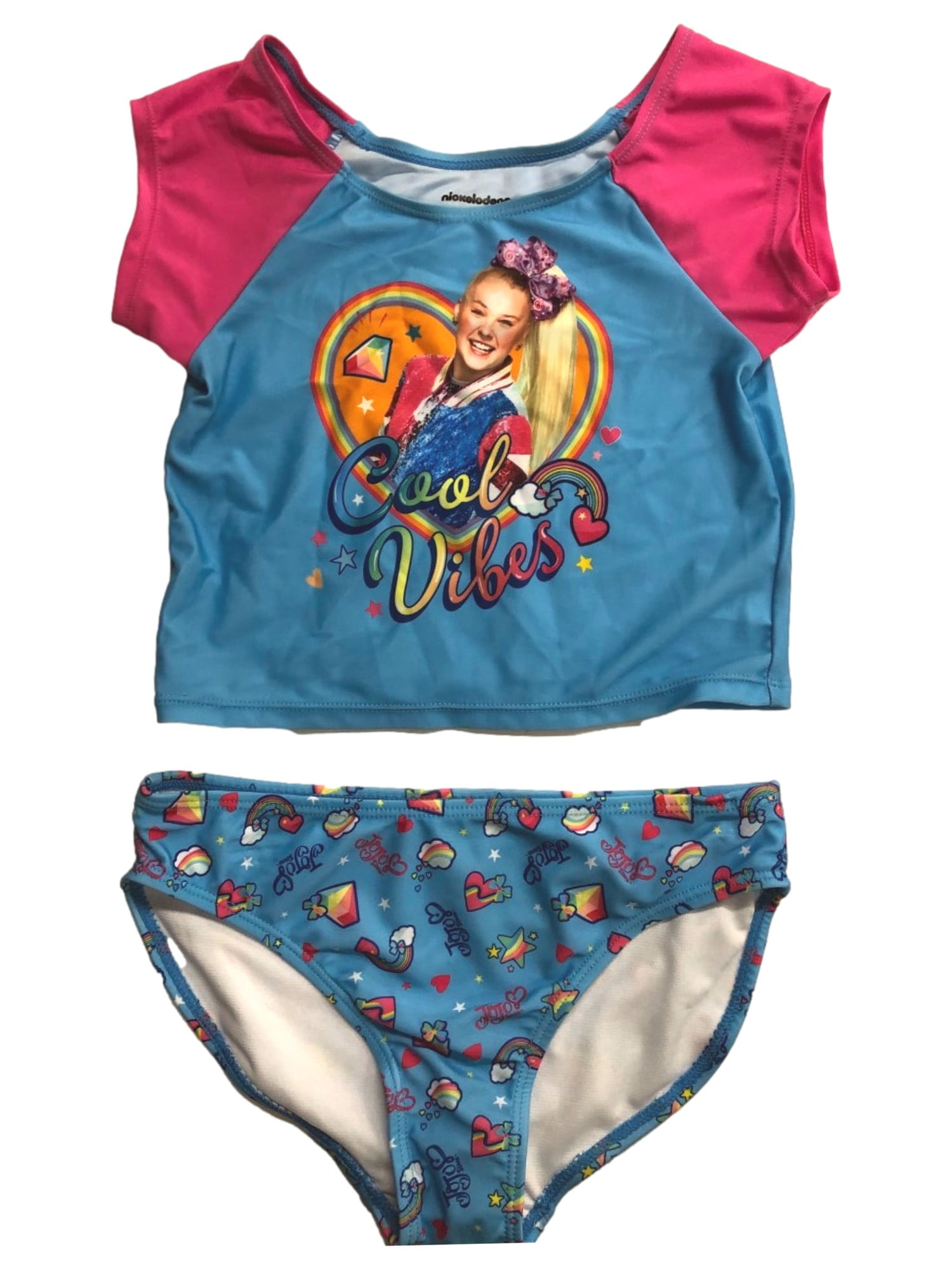 Jojo Siwa Girls Blue 2pc Be Cool Vibes Tankini Swimming Bathing Suit