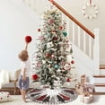 thumbnail image 6 of Christmas Tree Skirt 48 Inch, Grey and White Buffalo Plaid Xmas Tree Skirt, Winter Christmas Tree Mat for Home Party Holiday Indoor Outdoor Decorations, 6 of 6