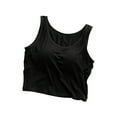 thumbnail image 5 of Timegard Womens Tank Tops Round Neck Crop Tops with Built in Bras Fitting Soft Basic Tee Casual Summer Tops, 5 of 6