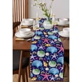 thumbnail image 4 of Watercolor Ocean Shell Starfish Conch Table Runner-70 Inch Long Summer Marine Life Table Runners Linen Burlap Tablerunner for Kitchen Dining Room Holiday Party, 4 of 9