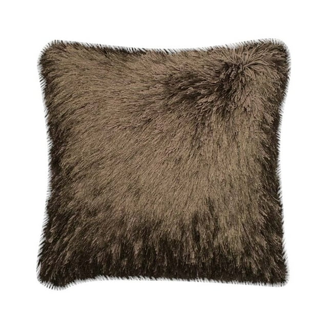 Loloi 22" Square Polyester Down Throw Pillow in Dark Brown