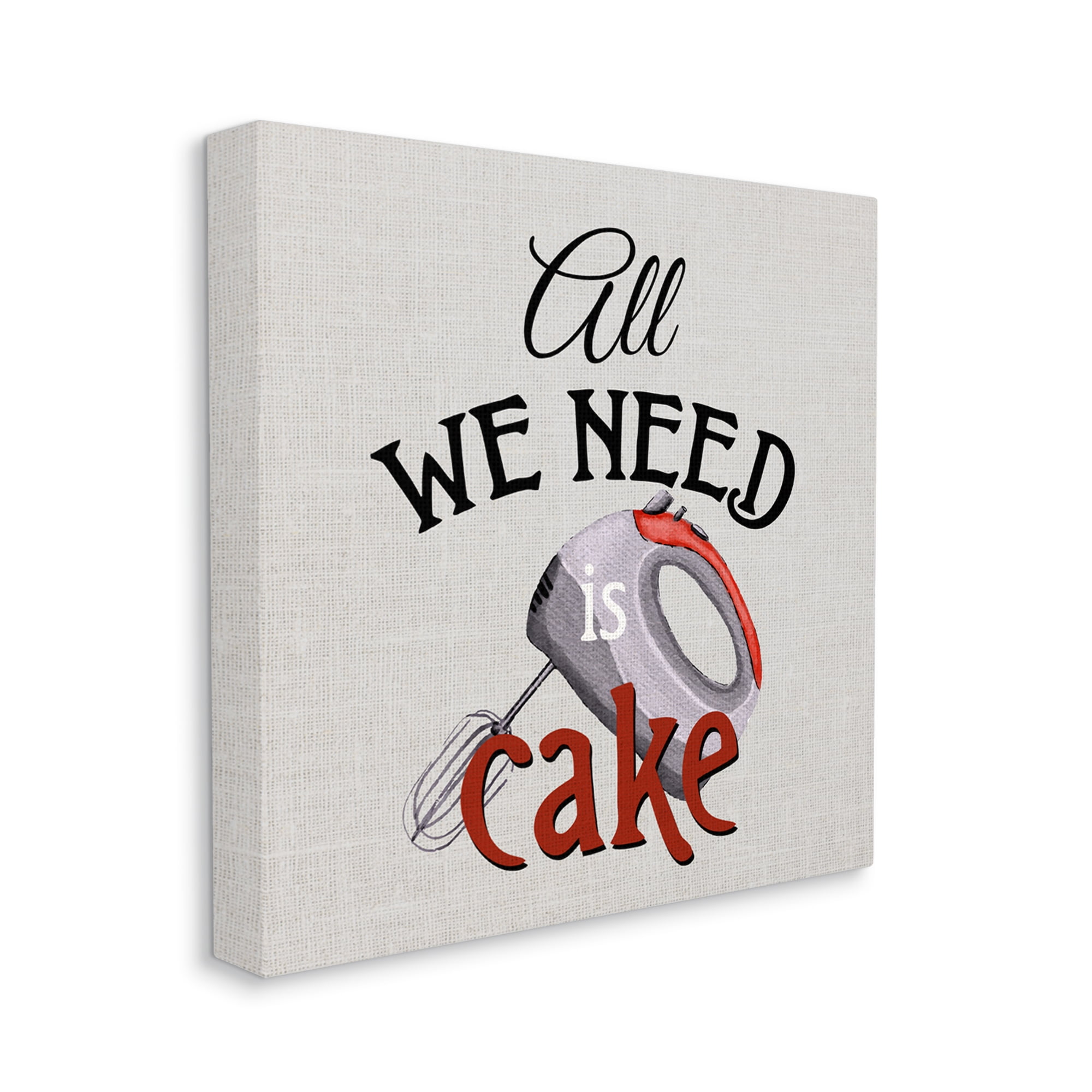 Stupell Industries Kitchen Cake Phrase Food & Beverage Painting Gallery Wrapped Canvas Print Wall Art, 17 x 17