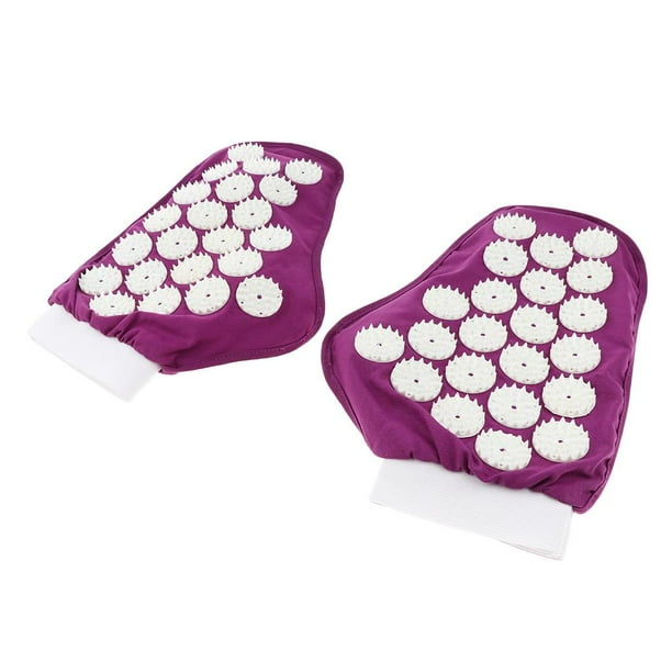 Guantes de acupuntura shamjiam de acupresión púrpura Masaje