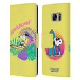 thumbnail image 1 of Head Case Designs Officially Licensed Peanuts Snoopy Aloha Disco Cowabunga! Leather Book Wallet Case Cover Compatible with Samsung Galaxy S7, 1 of 6