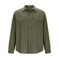 thumbnail image 4 of WQNVRNR Men's Corduroy Shacket- Fashion Pockets Button Front Spring Fall Lightweight Windproof Overshirt Green Size XL, 4 of 9