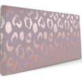 thumbnail image 1 of Pink Rose Gold Leopard Print Gaming Mouse Pad - 35.4x15.7 Inch, Extended Waterproof Cheetah Desk Pad, Non-Slip Rubber Base, Large Keyboard Mat for Work/Office/Home, 1 of 6