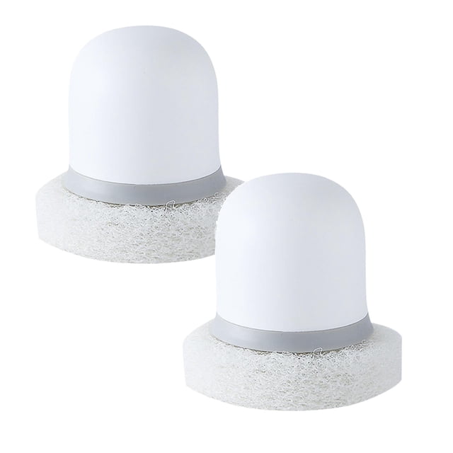 Oleegame 2PC Cleaning Brush Sponge Kitchen Pot Brush With Handle Reusable And Washable Eraser Cleaner Rust Removal Tool Sink Pot Dish Scrubber Bathroom Decontamination Cleaning Brush White