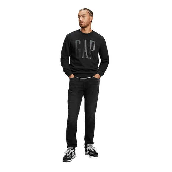 Jeans GAP para hombre, corte recto tapered, negro lavado, 40W x 34L