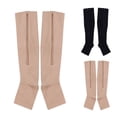 thumbnail image 4 of Maoww Nylon Zipper Compression Sock Leg Knee Support Open Toe Preventing Varicose Veins Stretch Socks, 4 of 9