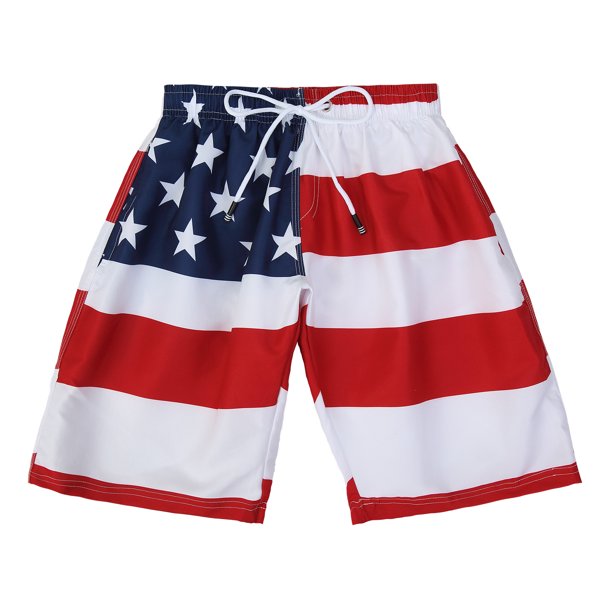 Boys' American Flag Swim Trunk, Age for 910